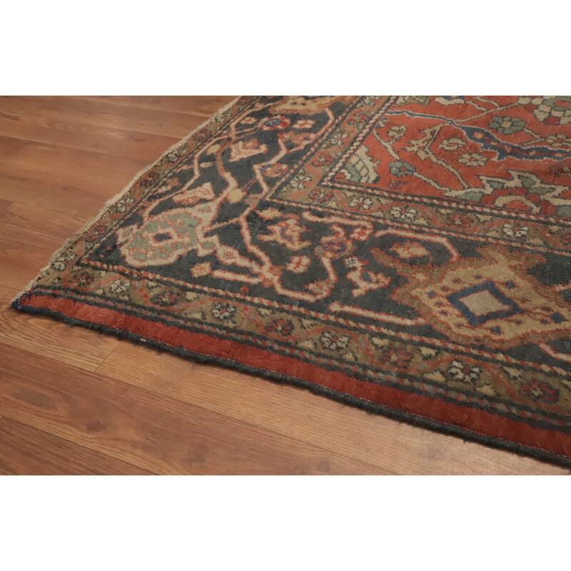 Hand Knotted Oriental 100% Wool Carpet Traditional Floral Oranges & Rust Sultanabad Area Rug - 9' 9'' X 8' 9''
