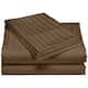 1200 Thread Count Cotton Deep Pocket Luxury Hotel Stripe Sheet Set - Brown - Full