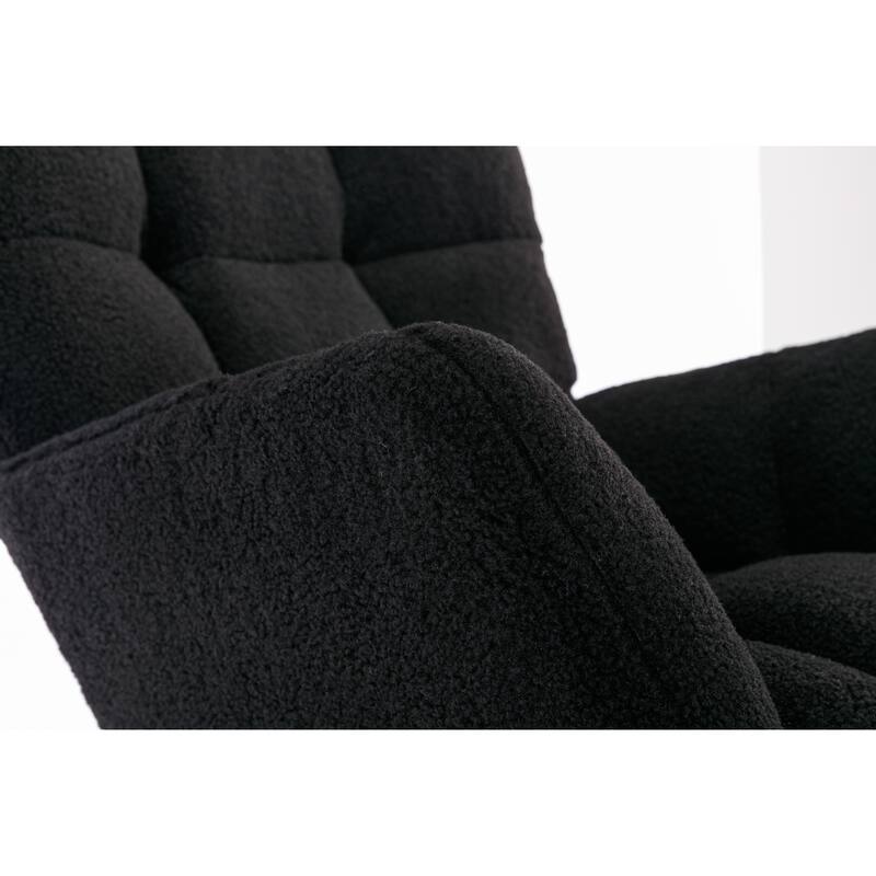 Teddy Fabric Rocking Glider Chair with Wooden Frame and 250lb Weight Capacity