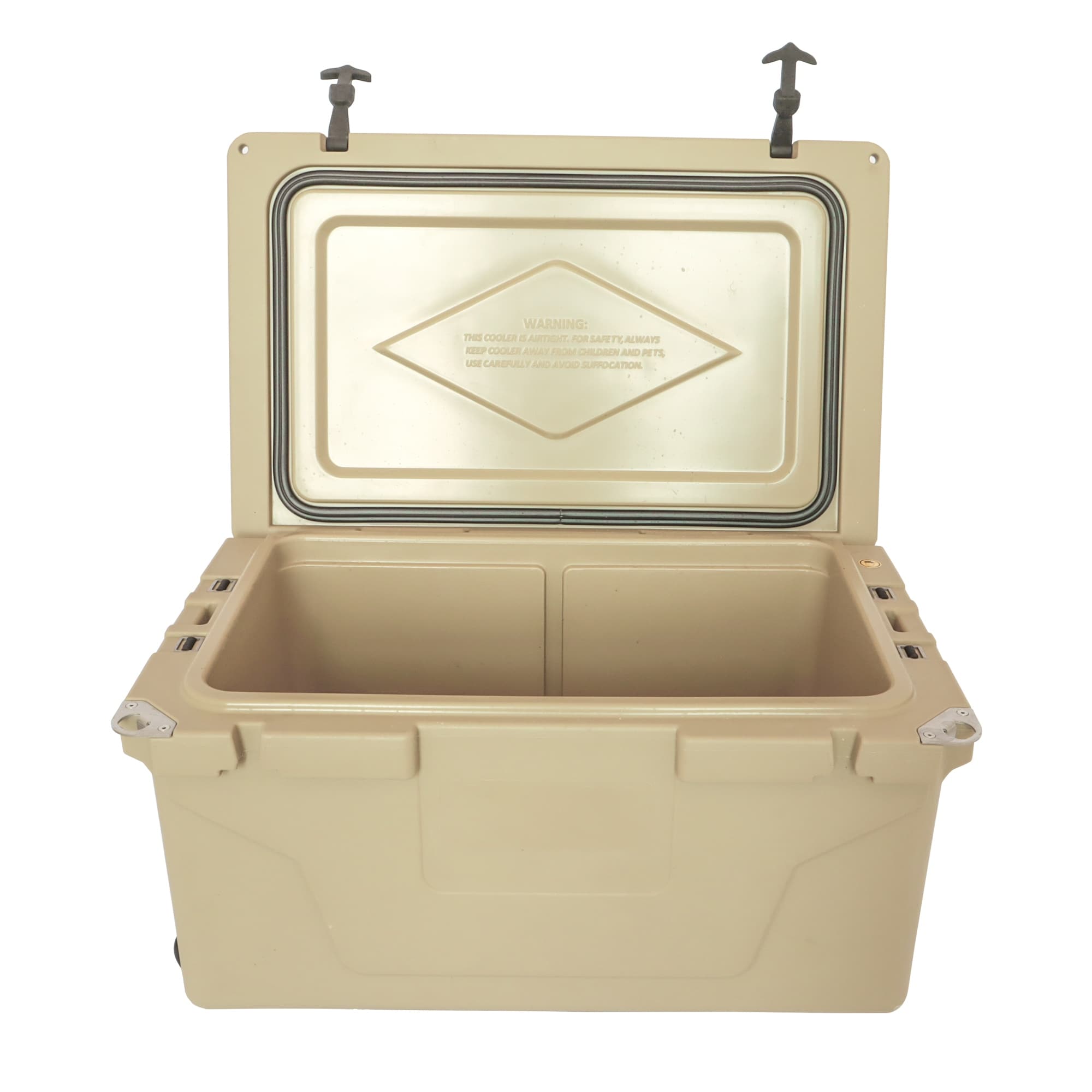 Khaki color ice cooler box 65QT camping ice chest beer box outdoor
