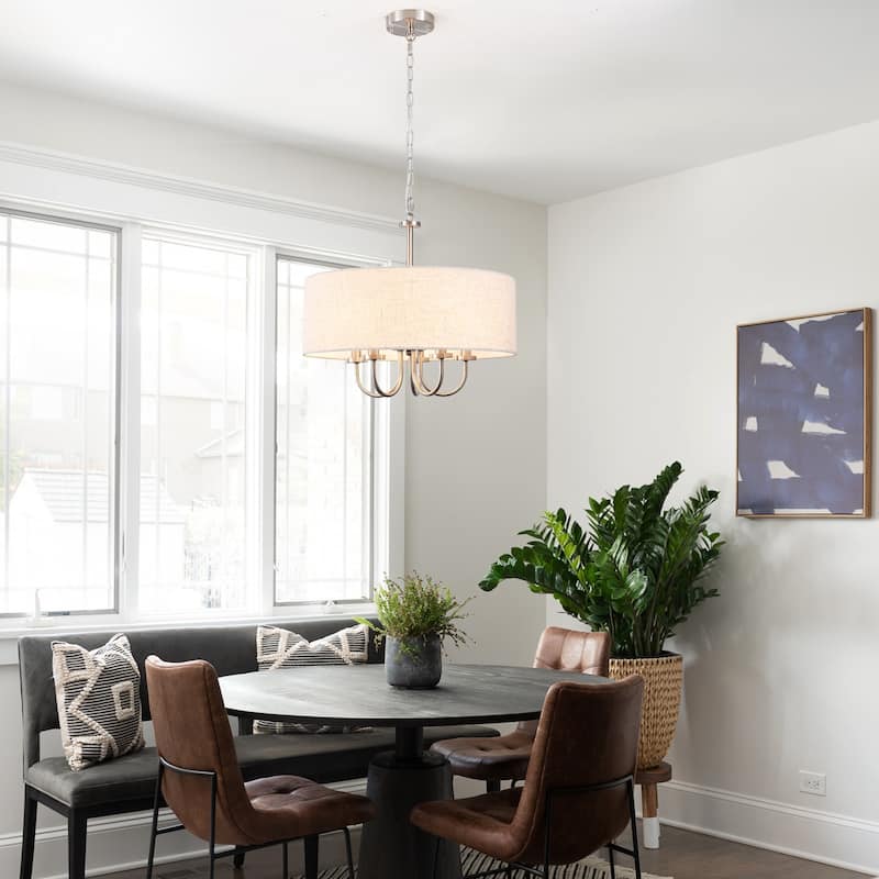 5-Light Modern Candlestick Hanging Linear Chandelier Lighting Fixture for Kitchen Island