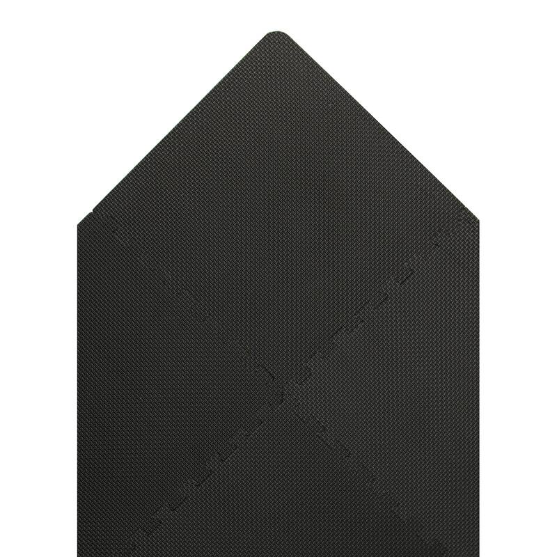 WallPops Black Puzzle Interlocking Floor Tiles