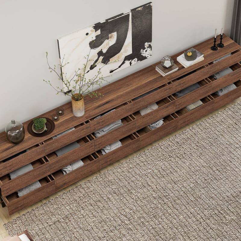 3-Piece Dresser And Nightstand Set,Dresser With 18 Drawers, 2 Nightstand for Bedroom, Bedroom Furniture Set