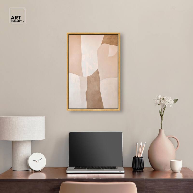 Forms in Beige I Canvas by Art Remedy