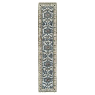 Shahbanu Rugs Ivory with Soft Tones Wool Hand Knotted Reimagined ...