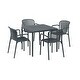 preview thumbnail 3 of 8, Brene 31" Square Contract Grade Outdoor Dining Table Set with 4 Chairs