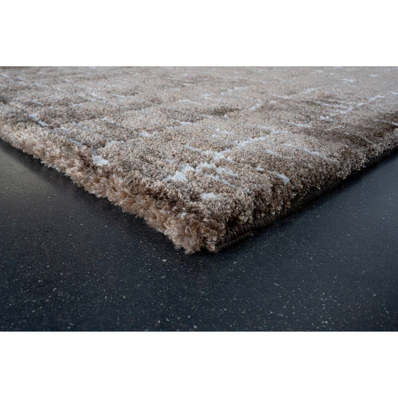 Nina Genesis Brown and Ivory Recycled Polyester Area Rug - 9' x 12'