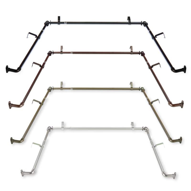 InStyleDesign 5/8 inch Blackout Bay Curtain Rod 20"-36", 38"-72"