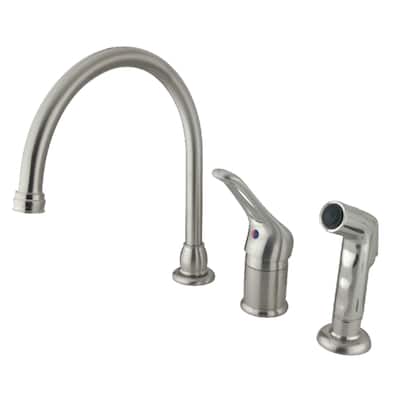 Wyndham Deck Mount Widespread Kitchen Faucet with Side Sprayer