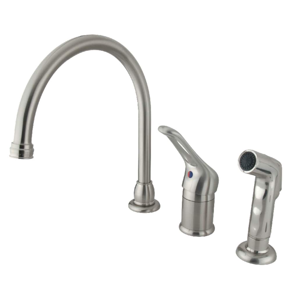 Wyndham Deck Mount Widespread Kitchen Faucet with Side Sprayer