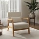 preview thumbnail 6 of 161, 25" W Mid Century Upholstered Wood Accent Chair with Pillow Natural Wood - Beige-Linen