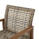 preview thumbnail 14 of 37, Hampton Outdoor Wood/Wicker Club Chair (Set of 2) by Christopher Knight Home