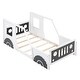 preview thumbnail 20 of 22, Classic Design Twin Size Car-Shaped Platform Bed with Wheels,Sturdy Pine Wood and Safety Guardrail