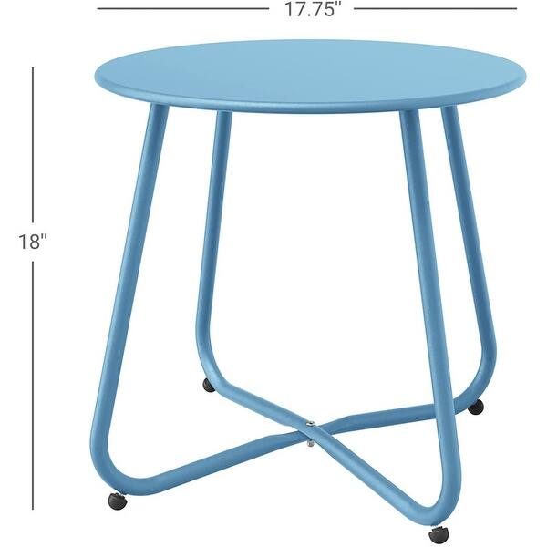 dimension image slide 1 of 4, Portable Steel Outdoor Patio Round Side Table Weather Resistant Round Table