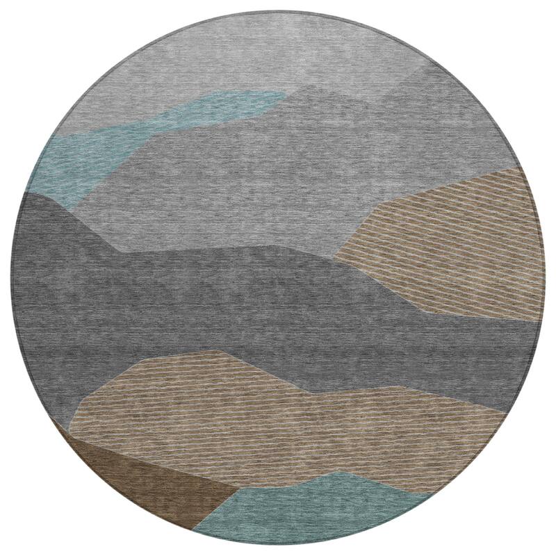 Machine Washable Indoor/ Outdoor Modern Dacono Chantille Rug