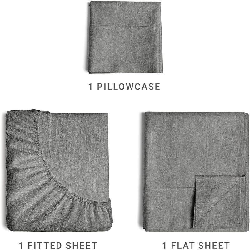 CGK Linens 4 Piece Solid Microfiber Deep Pocket Soft Bed Sheet Set