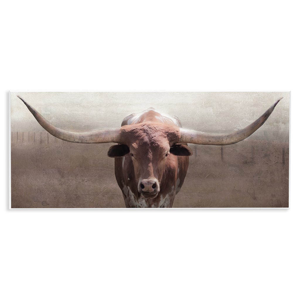 Stupell Rustic Western Longhorn Wall Plaque Art Design By Carol Robinson