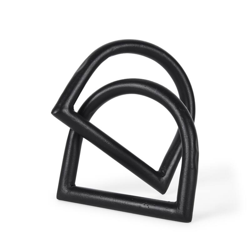 Locke Large Matte Black Metal Decorative Object - 5.9L x 5.9W x 6.1H - Black