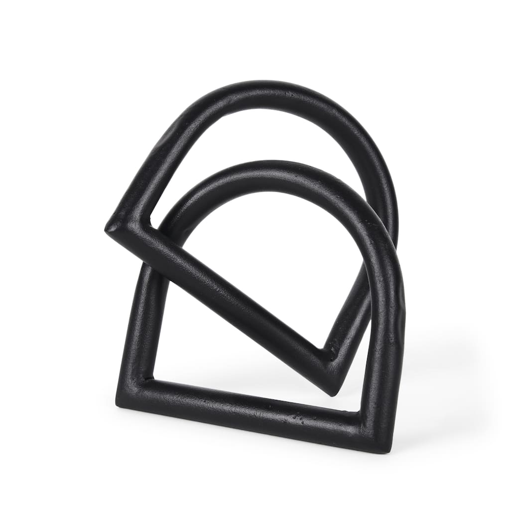 Locke Large Matte Black Metal Decorative Object - 5.9L x 5.9W x 6.1H