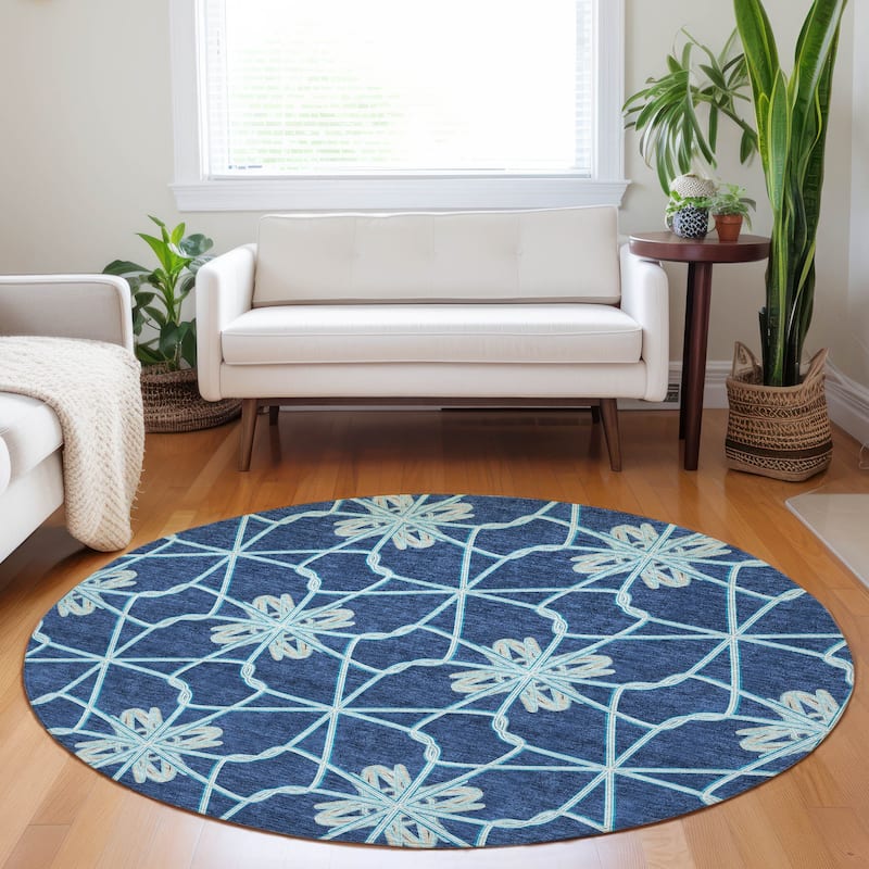 Machine Washable Indoor/ Outdoor Chantille Contempoary Whimsy Rug