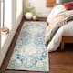Hal Vintage Boho Traditional Pink Medallion Area Rug - 2'7" x 7'6" Runner - Navy