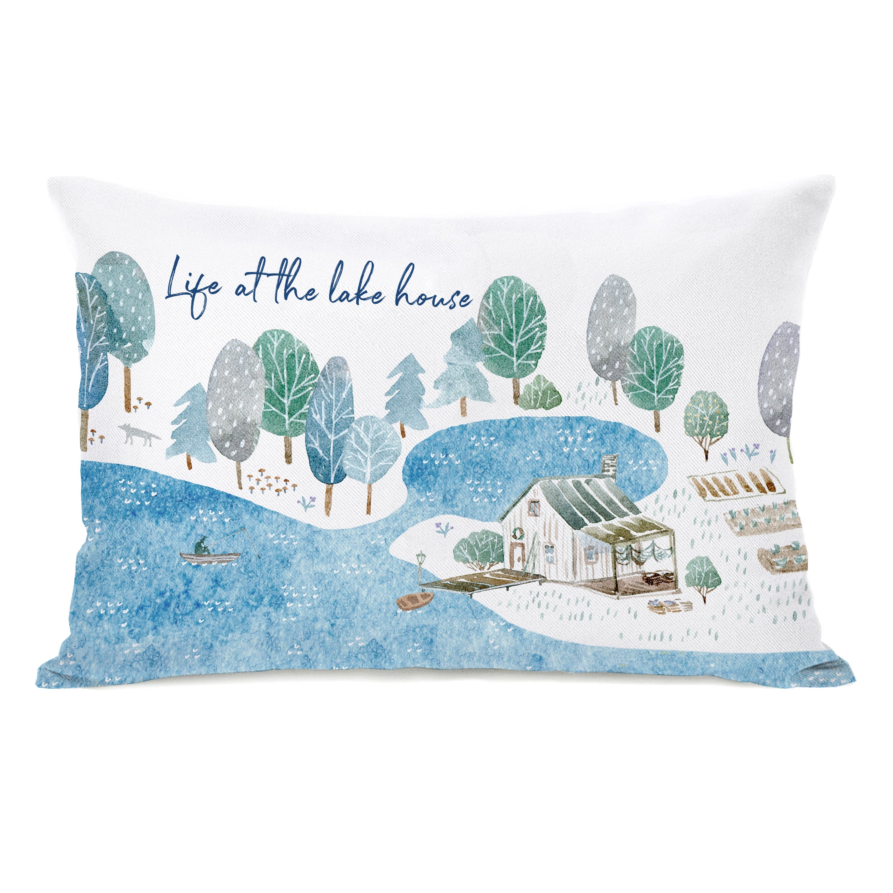 lake throw pillows