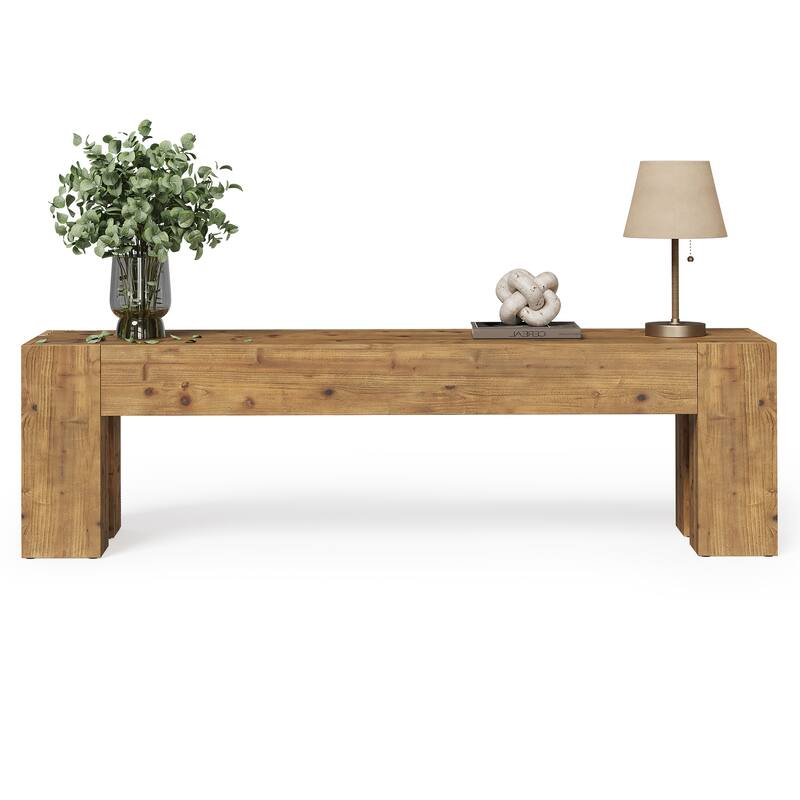 Solid Wood TV Stand, 63" Extra Long Media TV Consoles Table for Living Room Gaming Entertainment Center for TVs up to 75 Inches