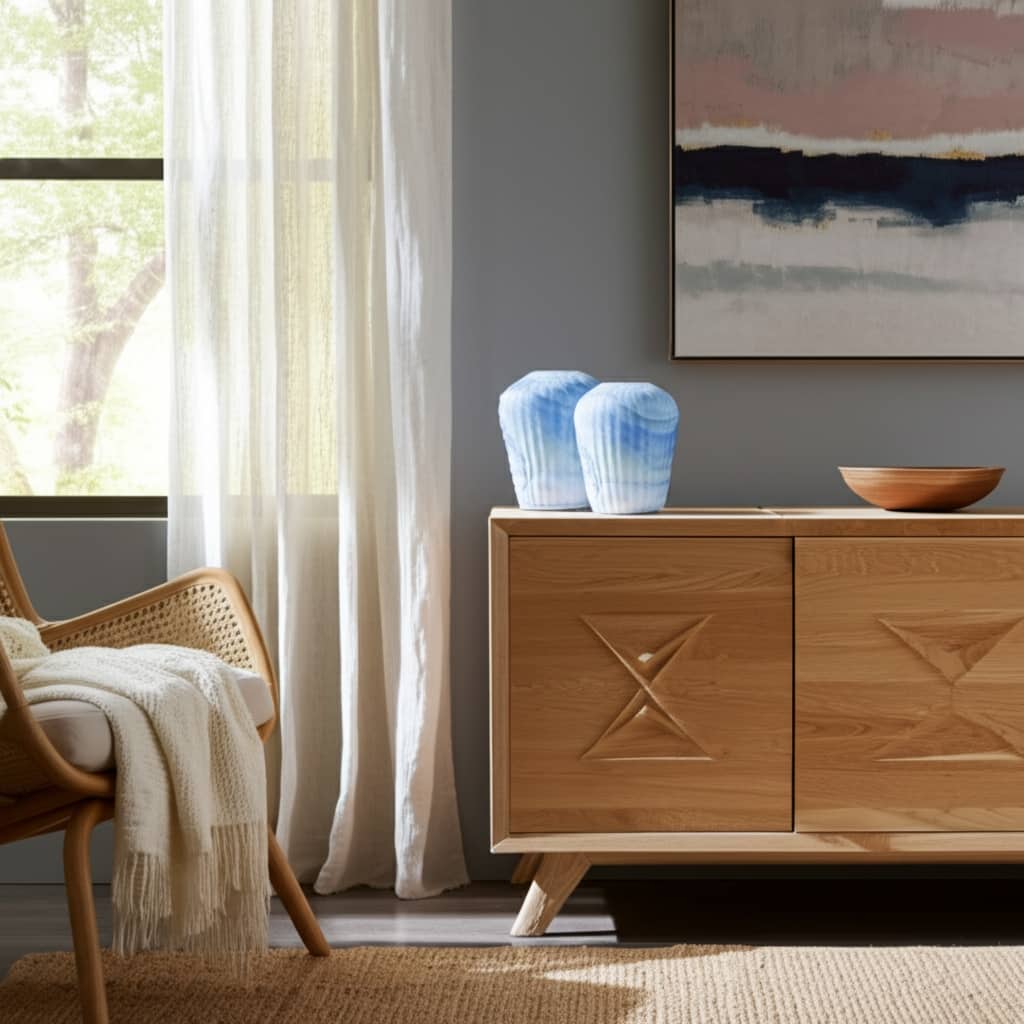 Glass Vase Ribbed Abstract Pattern for Flower Arrangement Home Decor