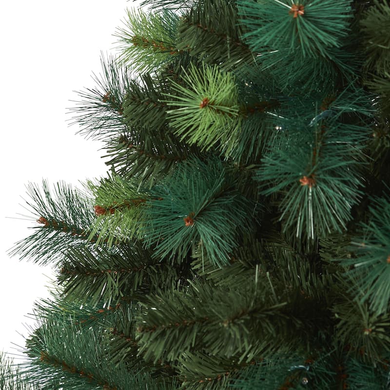 6ft. Assorted Green Pine Artificial Christmas Tree with 250 LED Lights - Bright Seasonal Holiday X-Mas Glow