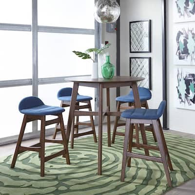 Space Savers Satin Walnut 5 Piece Gathering Table Set