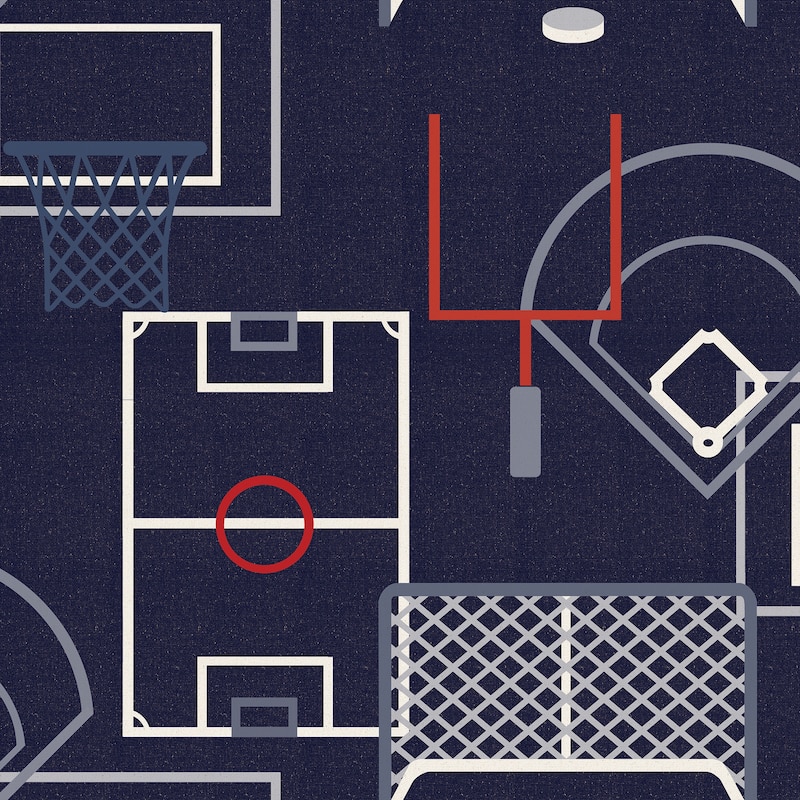 Veer Decor Sports Play Zone Peel and Stick Wallpaper - 8" x 11" - Navy