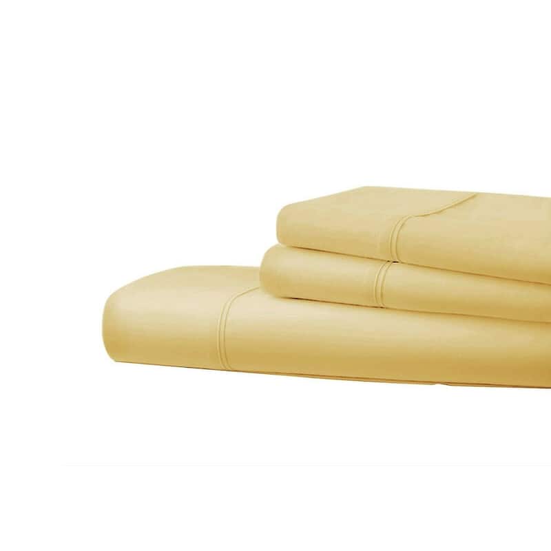1800 Series 6 Piece Egyptian Cotton Feel Soft Sheets Deep Pockets 4 Pillowcases - Cream - Queen