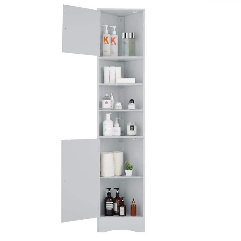 Corner Bathroom Storage Cabinet with Two Doors