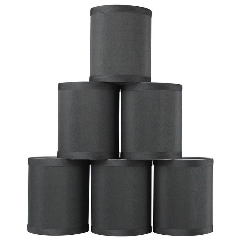 Chandelier Drum Shade, Faux Silk, Clip On, 4 inch Bottom Diameter, 4.75" Height - Set of 6 - Grey