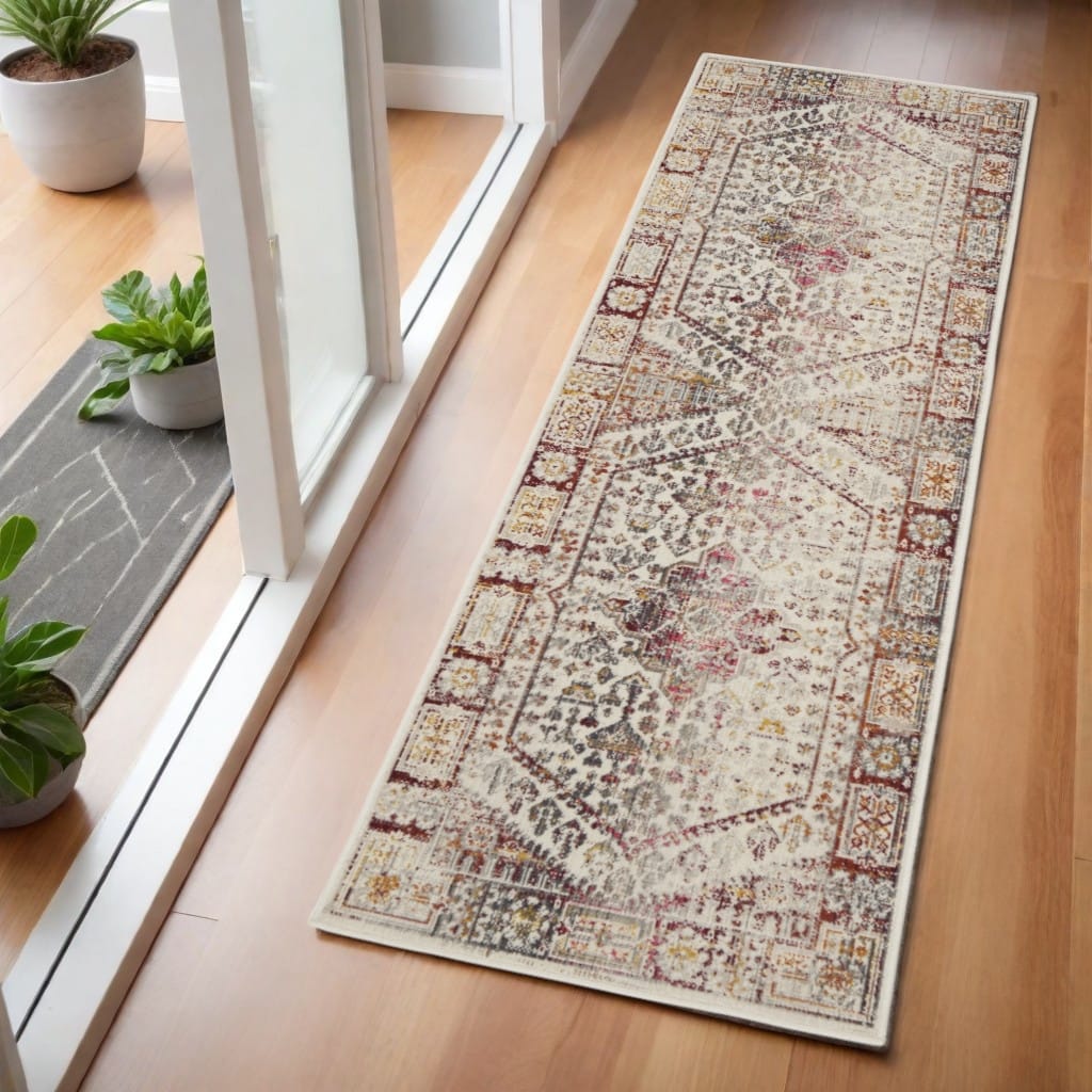 HomeRootsFloral Transitional Runner Area Rug - 72' X '24' X '0.5