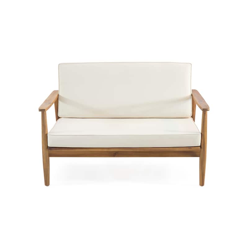 Willowbrook Outdoor Acacia Wood 4 Seater Chat Set by Christopher Knight Home