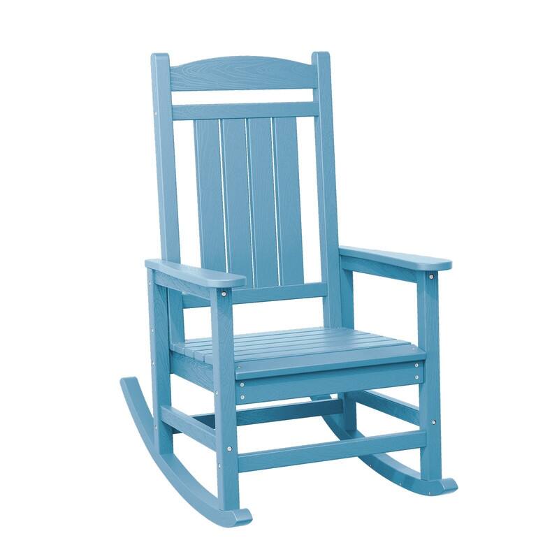 High-Back Oversized Plastic Rocking Chair –Stable & Smooth Glide