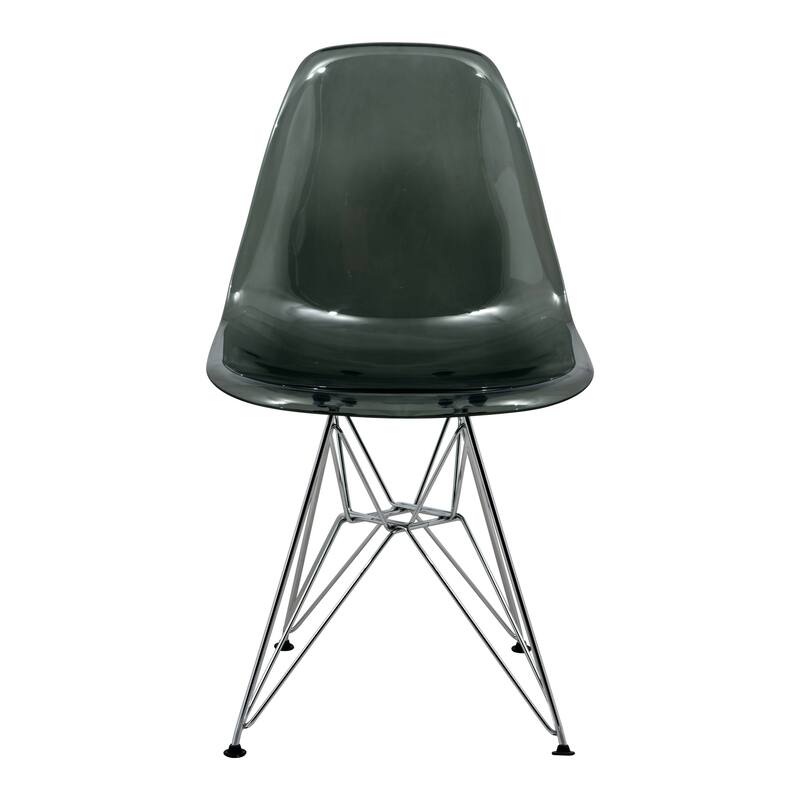 5-Piece Dining Set with 35" Round MDF Table and 4 ABS Plastic Side Chair in Chrome