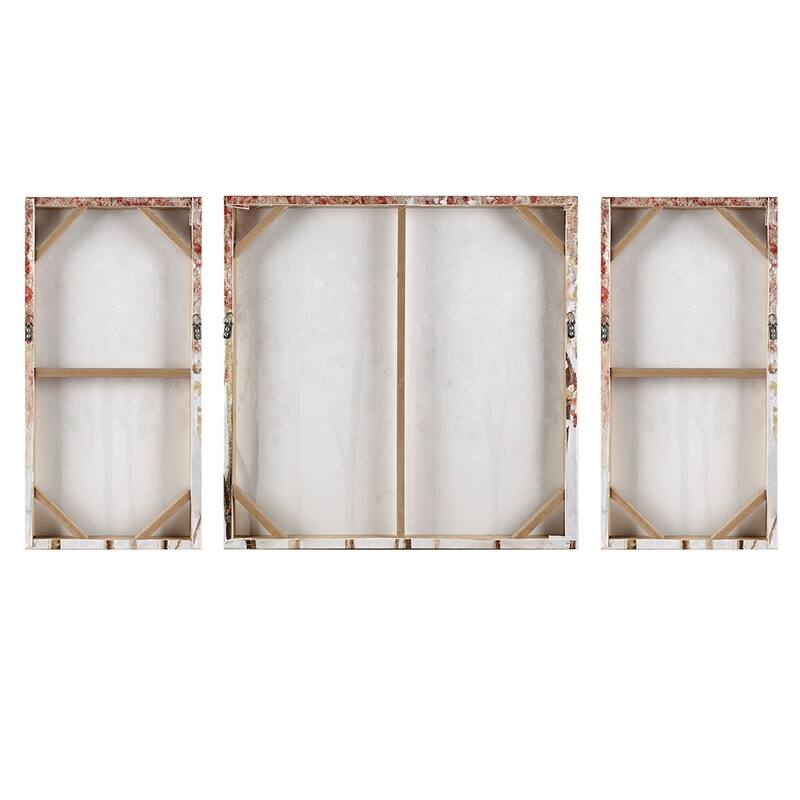 Gracie Mills Louise Tranquil Sorbet Sky Gel Coat Canvas - 27 x 27 - Red