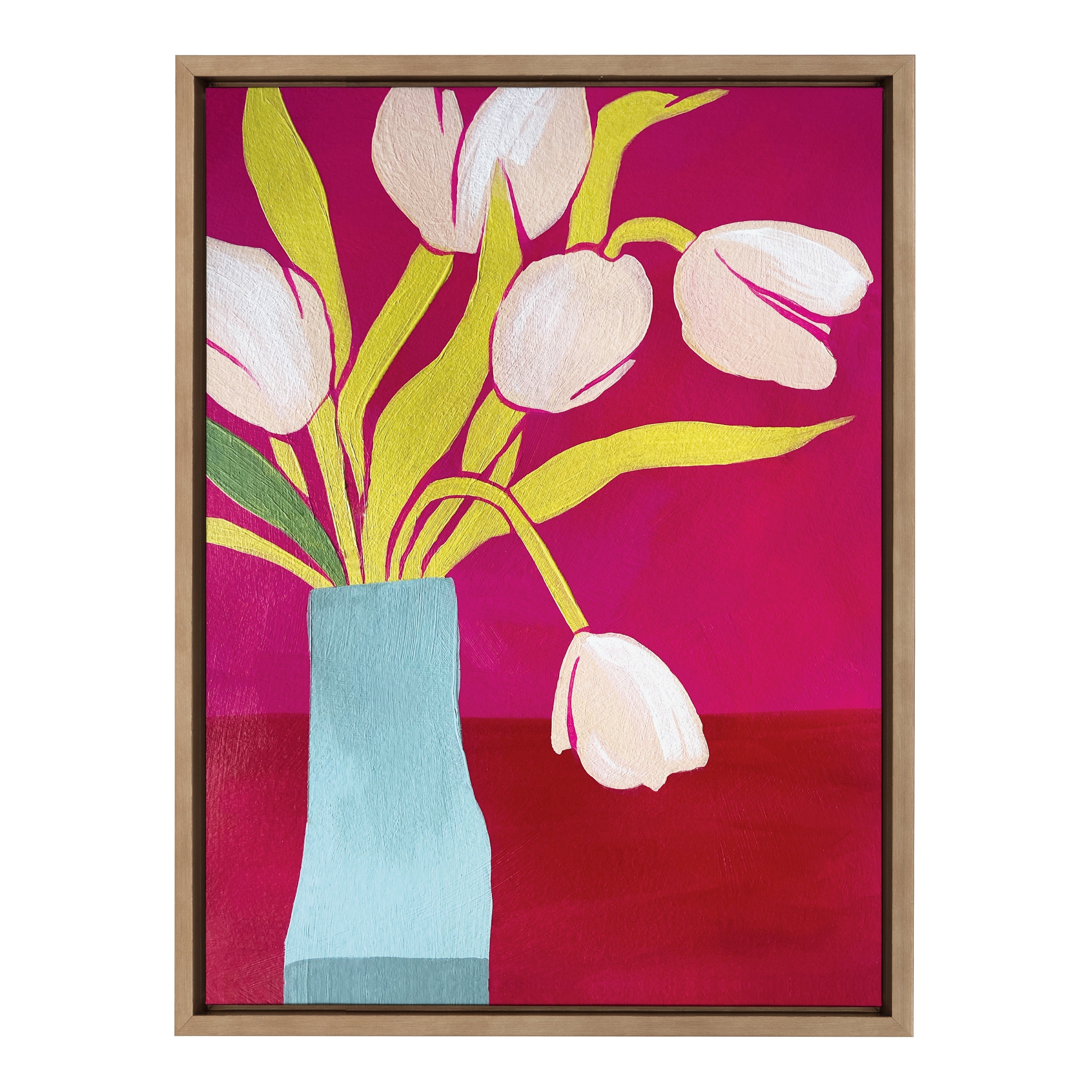 Kate and Laurel Sylvie Pink Tulips Framed Canvas by Emma Daisy Bed Bath   Beyond 36644415