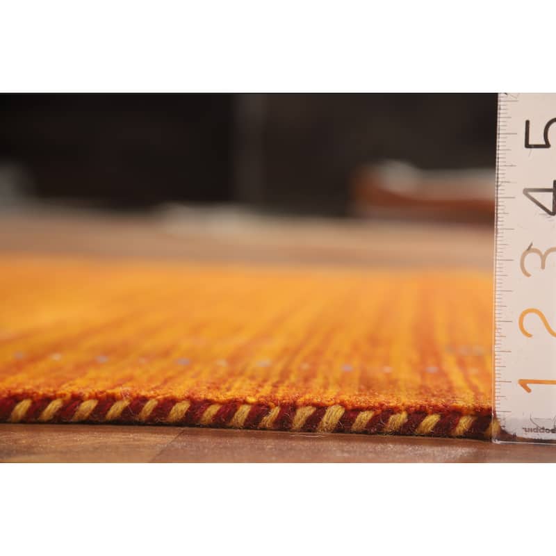 Hand Knotted Oriental 100% Wool Carpet Tribal Tribal Oranges & Rust Gabbeh Area Rug - 5' 10'' X 3' 11''
