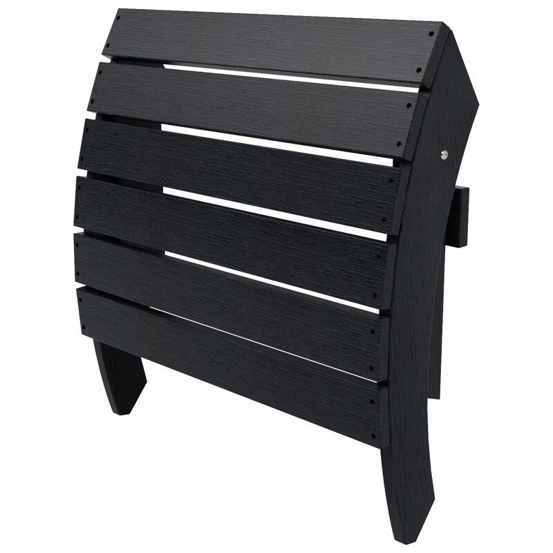 Vineyard HIPS Outdoor Folding Eco-Friendly All Weather Seashell Adirondack Chair with Ottoman (2-Piece Set)