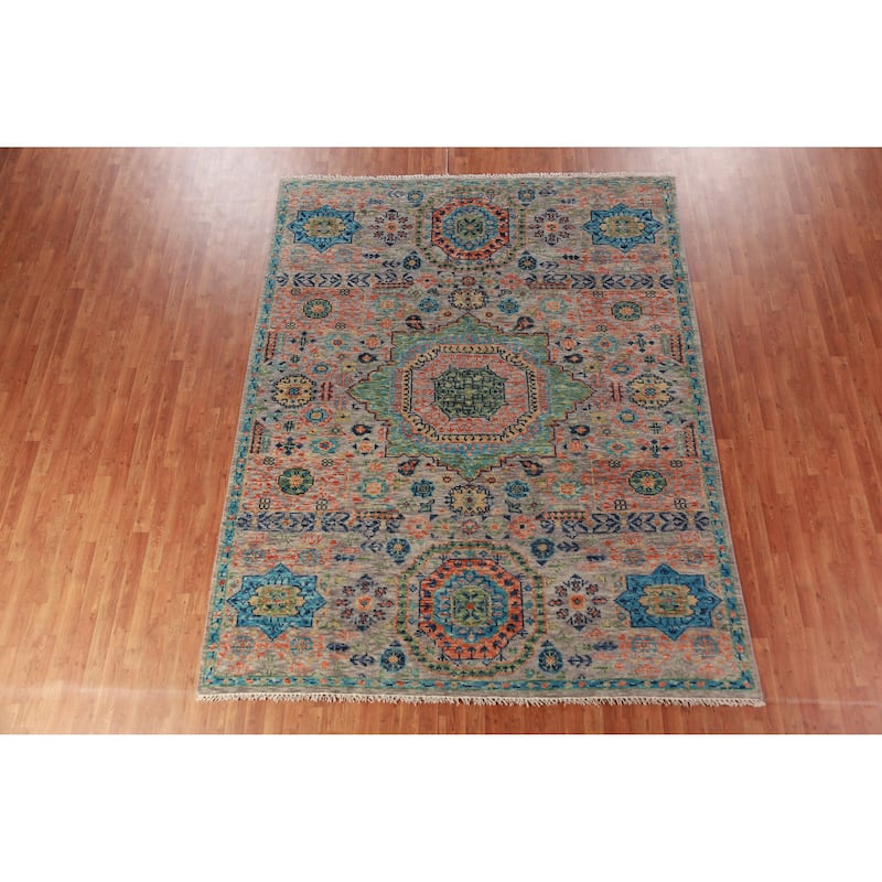 Traditional Kazak Indian Area Rug Handmade Wool Carpet - 7'11"x 10'1"
