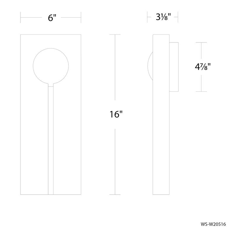 Keyhole 16in LED Outdoor Wall Light 3000K in Black/Textured Brushed Nickel