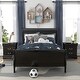 preview thumbnail 14 of 57, Furniture of America Mayday Traditional Kids Solid Wood 3-Piece Bed and 2 Nightstand Bedroom Set Black - Full