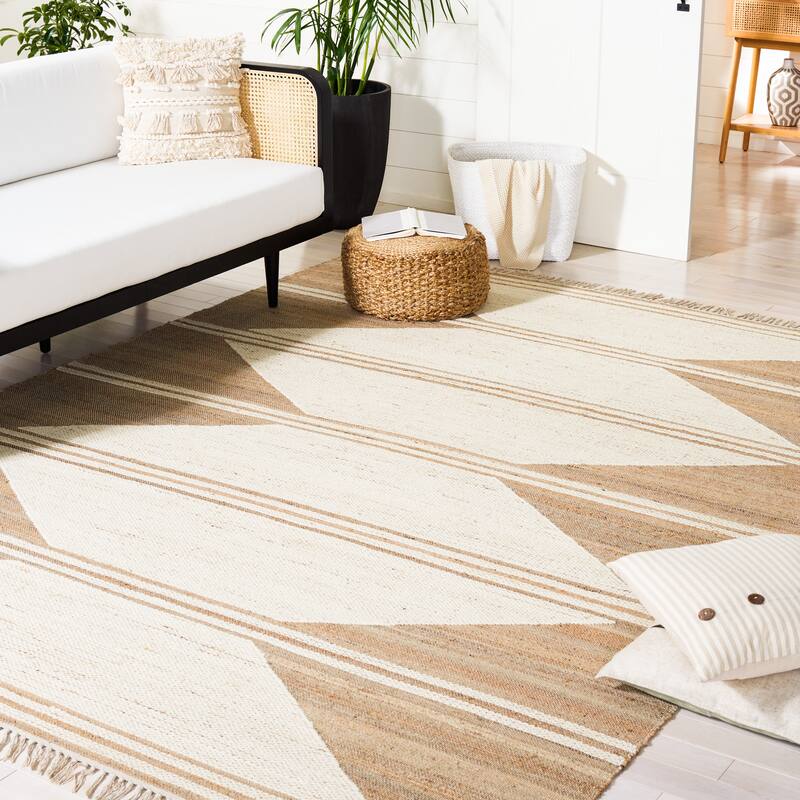 SAFAVIEH Handmade Kilim Miek Moroccan Rug - 9' x 12' - Natural/Ivory