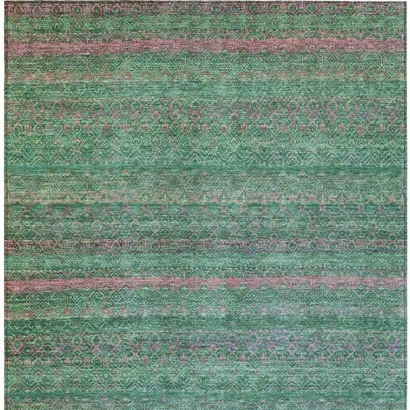 HomeRoots Striped Transitional Rectangle Outdoor Rug