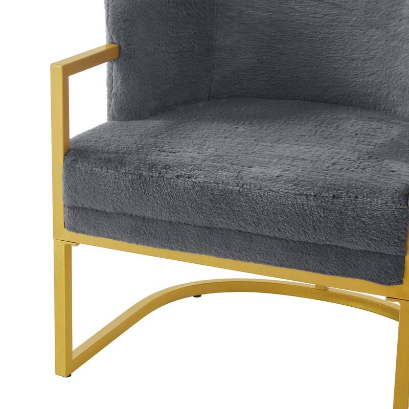 Christopher Knight Home - Modern Upholstered Accent Chair with Gold Metal Frame