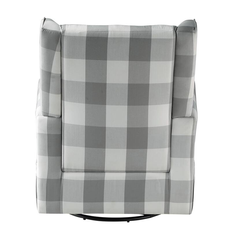 Rolled Arm Swivel Chair,Accent Armchair with Glider - Grey