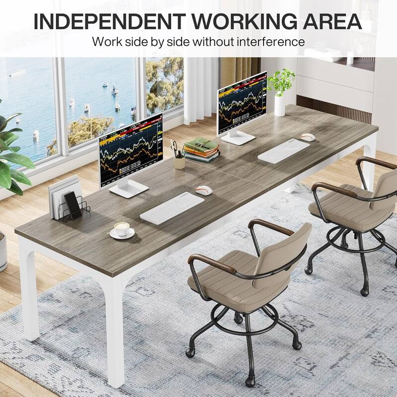 78.7" Extra Long Computer Desk/Table, Work Desk, Double Workstation Desk for Home Office